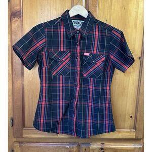 DIXXON Women's M Flannel Shirt Button Up Plaid Havana Bambo Blend Casual Western